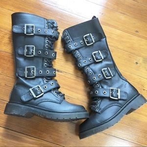 Demonia Punk Steampunk Festival Buckle Boots Sz 8
